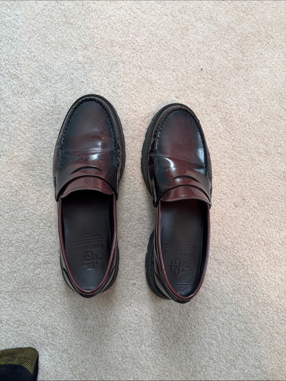 Cole Haan Men's Dark Burgundy Leather Penny Loafers